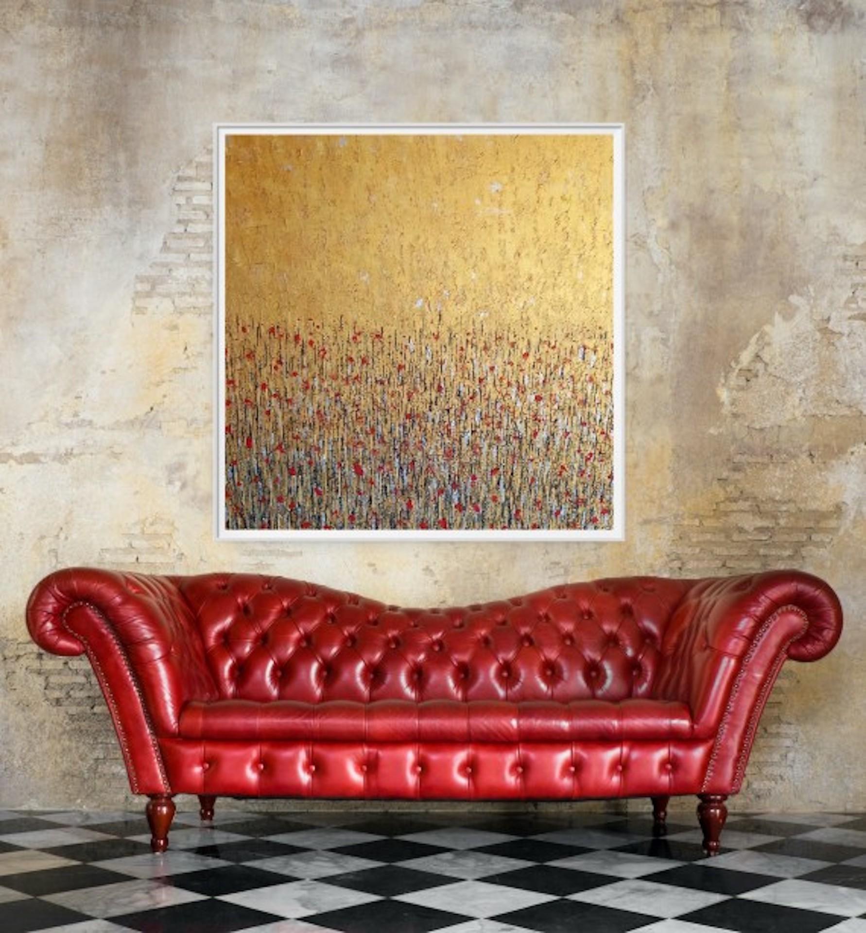 Fields Of Gold, Pixie Willoughby, peinture de paysage florale originale à prix abordable en vente 2
