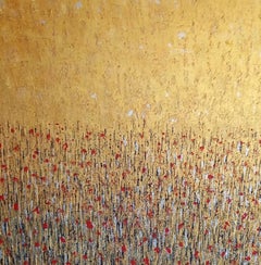 Fields Of Gold, Pixie Willoughby, peinture de paysage florale originale à prix abordable