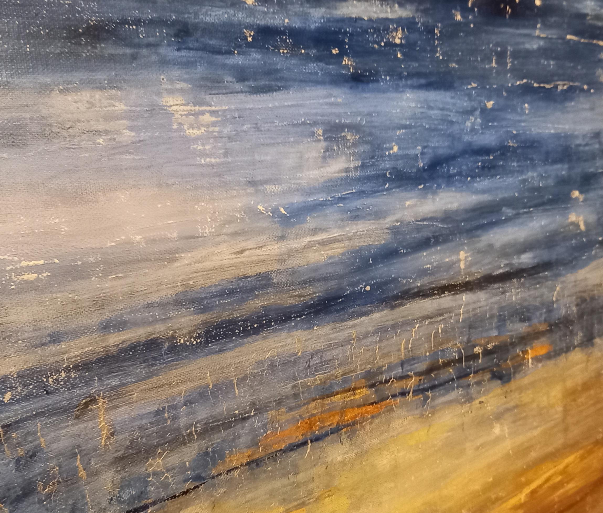 Mirando hacia delante, pintura original, paisaje, abstracto - Landscape Painting Marrón de Pixie Willoughby