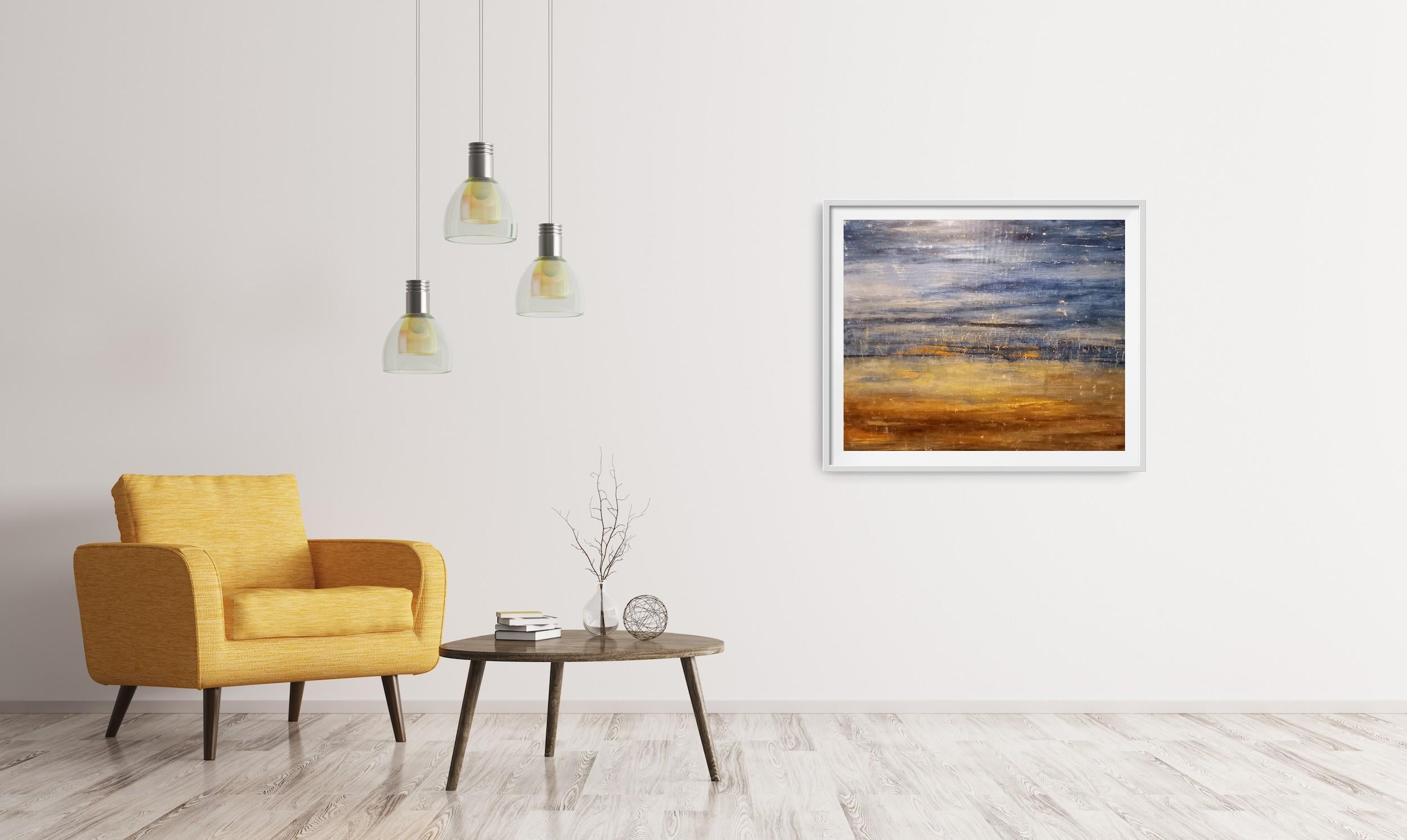Mirando hacia delante, pintura original, paisaje, abstracto en venta 3