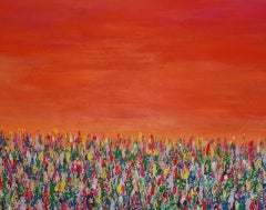 Pixie Willoughby, Delights of Dusk, Affordable Art, Bright Abstract Painting
