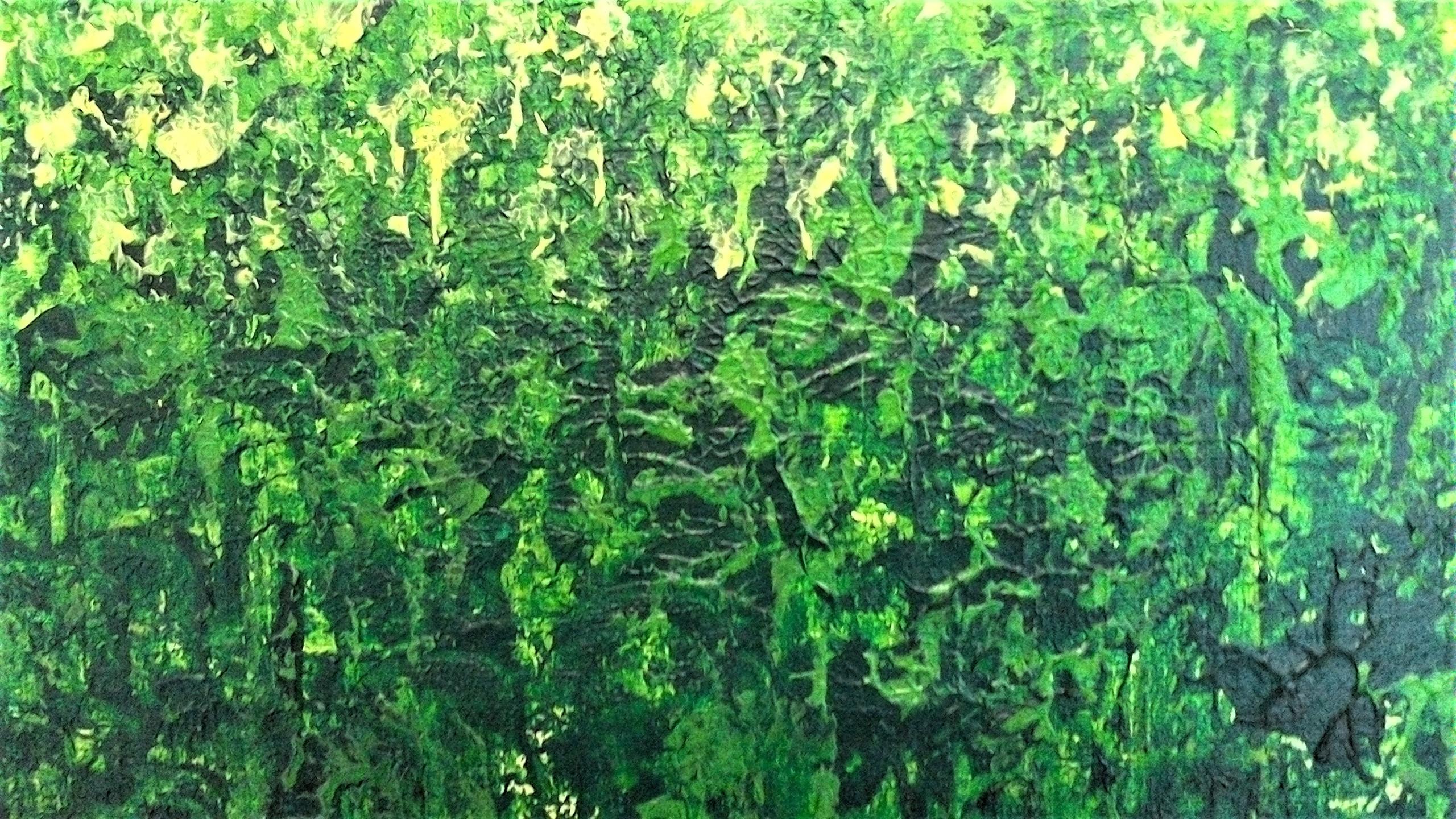 Pixie Willoughby, Field of Green, Original Abstract Painting, Contemporary Art For Sale 1