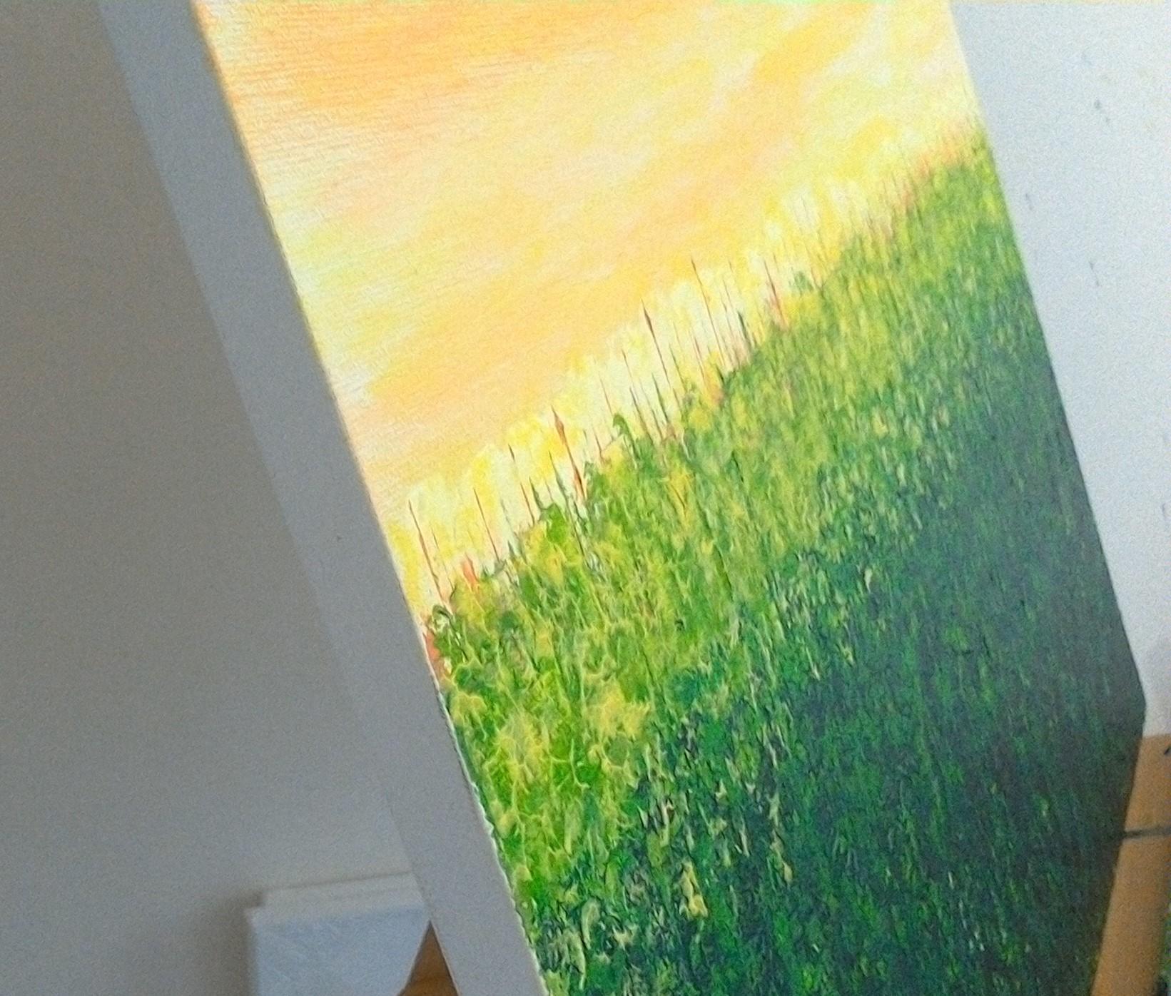 Pixie Willoughby, Field of Green, Original Abstract Painting, Contemporary Art For Sale 2