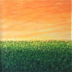 Pixie Willoughby, Field of Green, Original Abstract Painting, Contemporary Art