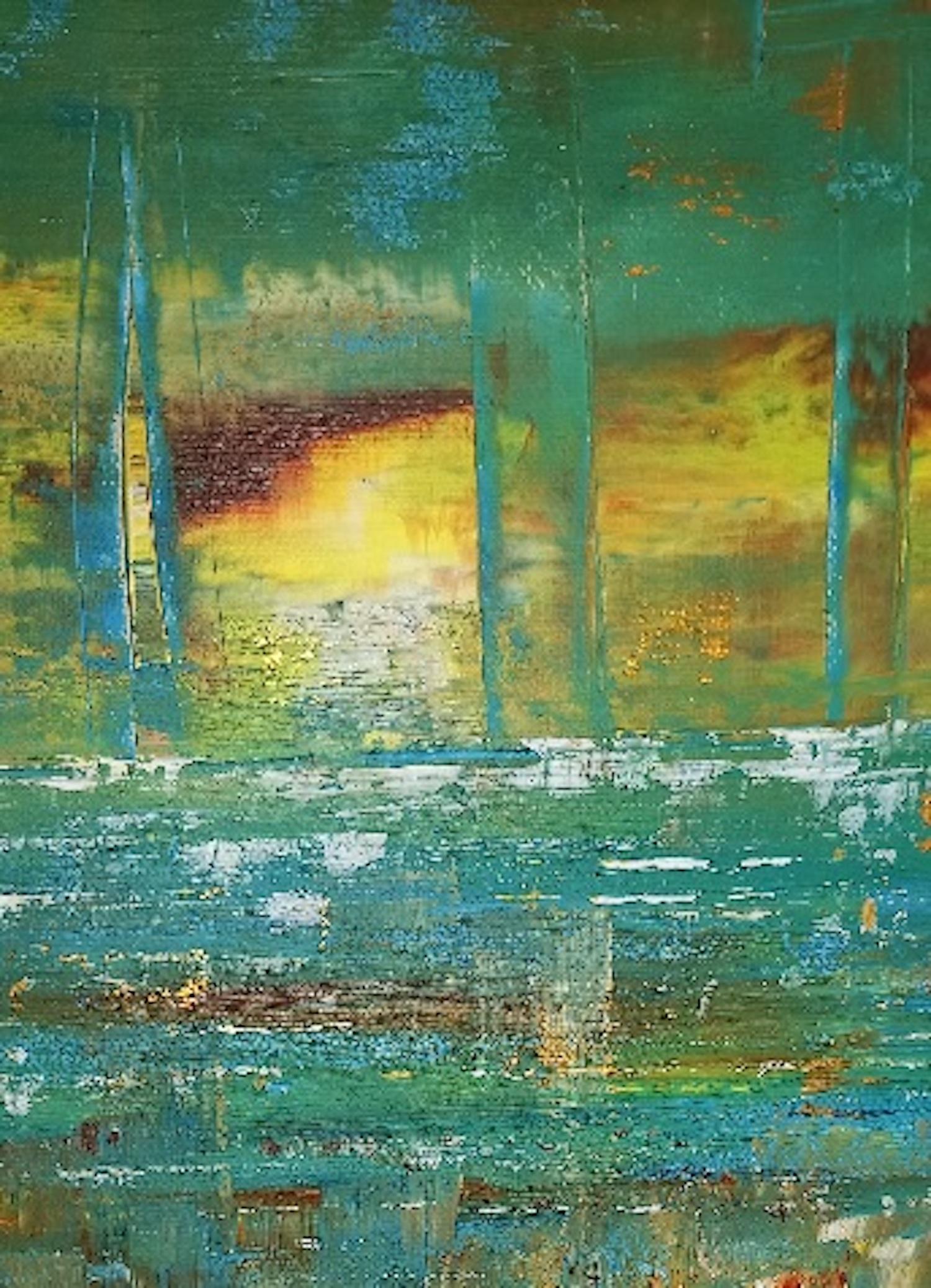 Terabithia, Abstract Seascape Painting, Gerhard Richter Style Artwork For Sale 3