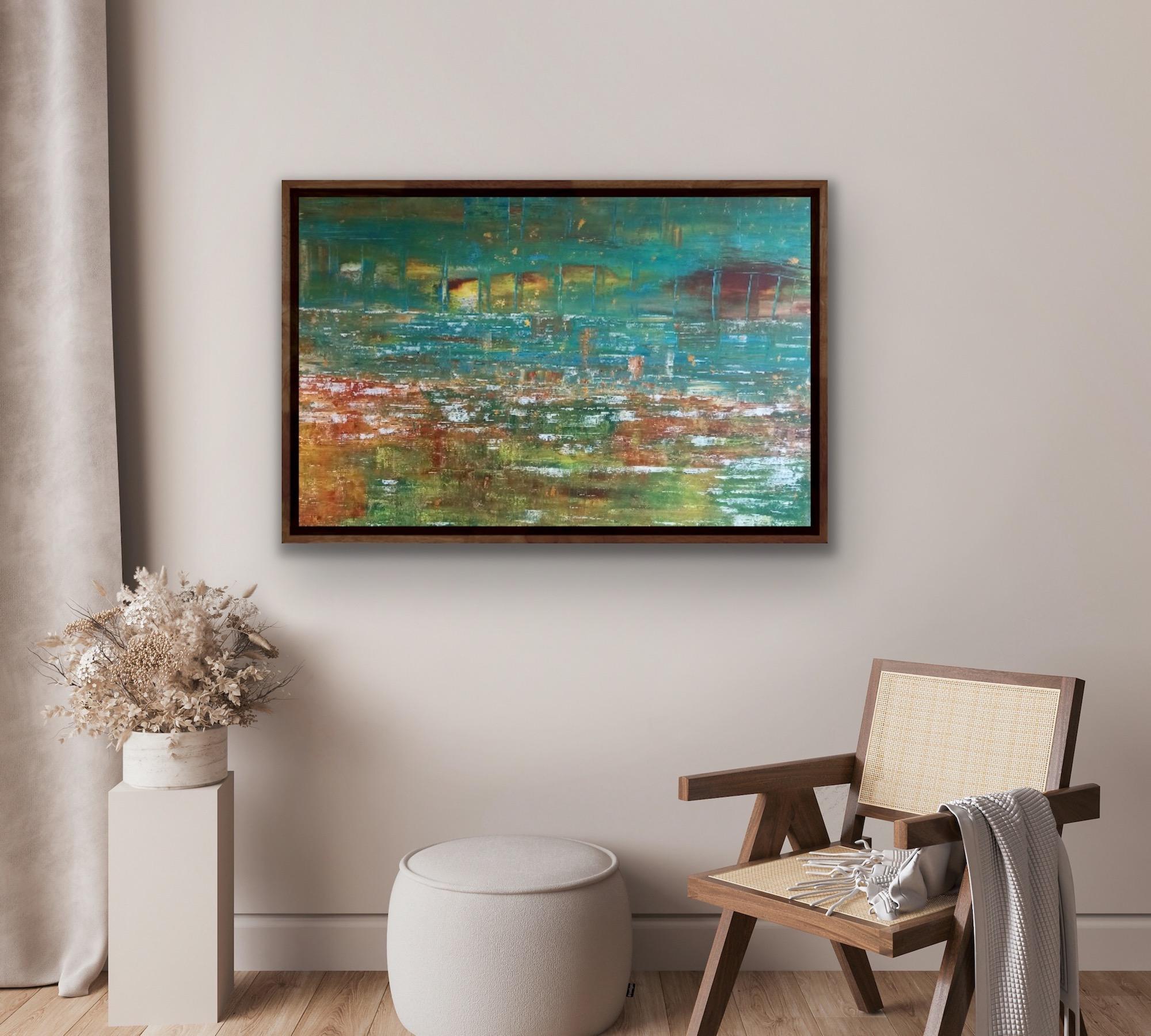 Terabithia, Abstract Seascape Painting, Gerhard Richter Style Artwork For Sale 4