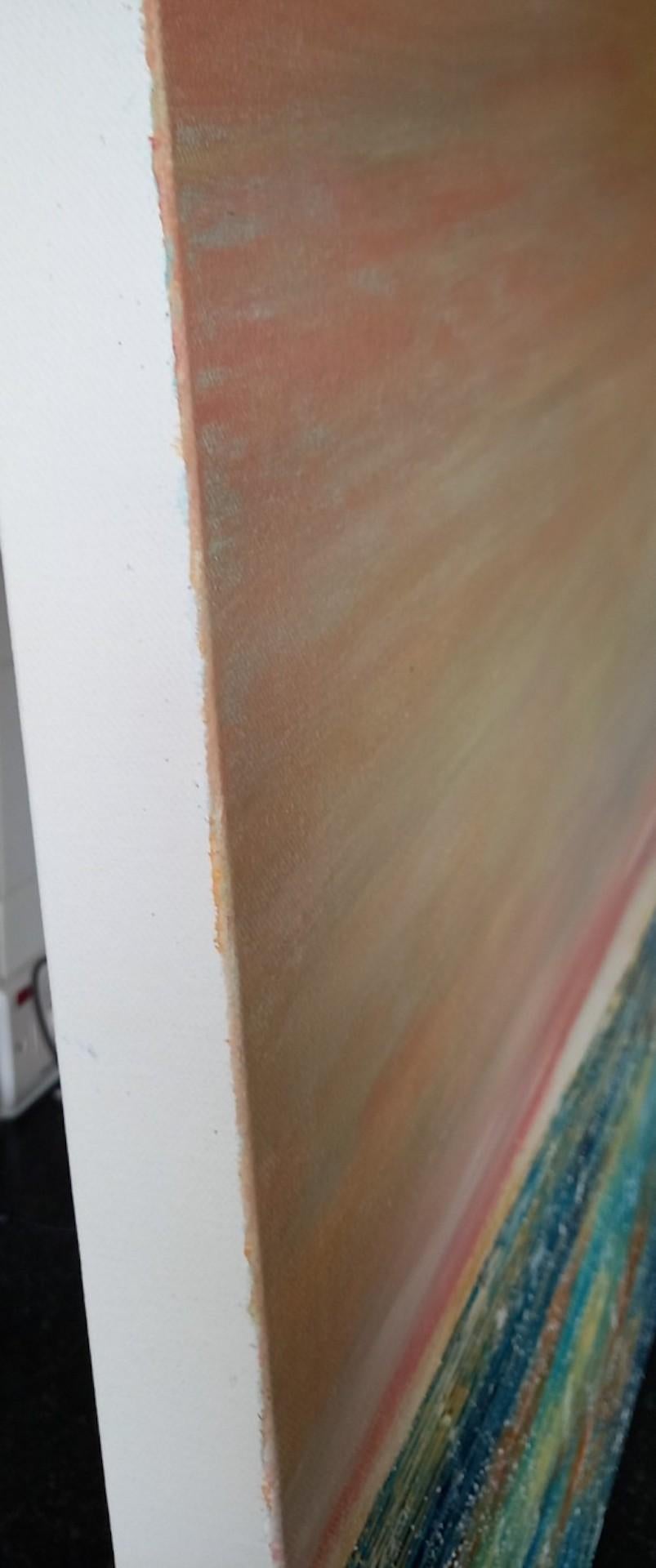 El cielo está vivo, Pixie Willoughby, Pintura original, Arte asequible, Paisaje marino en venta 4