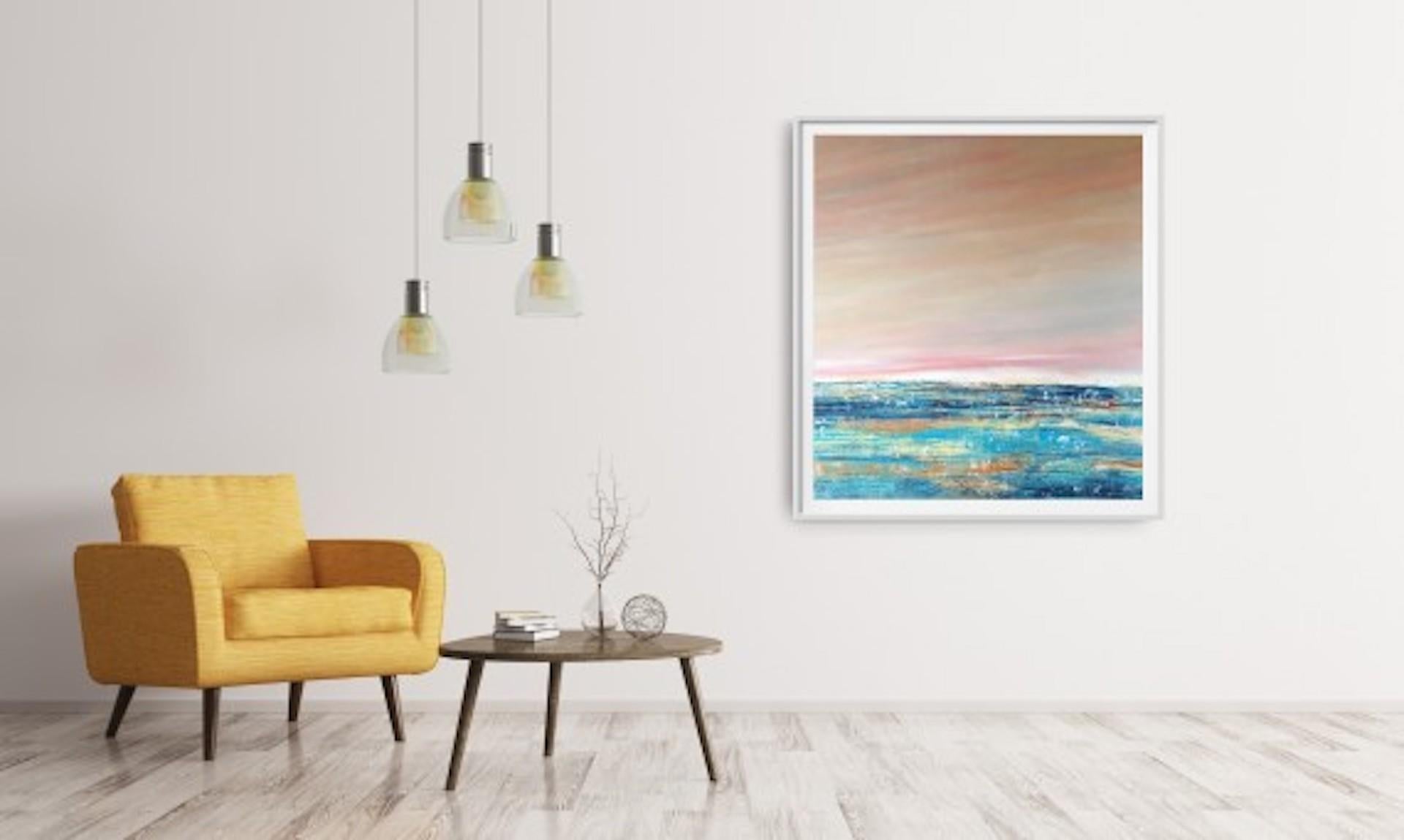 El cielo está vivo, Pixie Willoughby, Pintura original, Arte asequible, Paisaje marino en venta 5