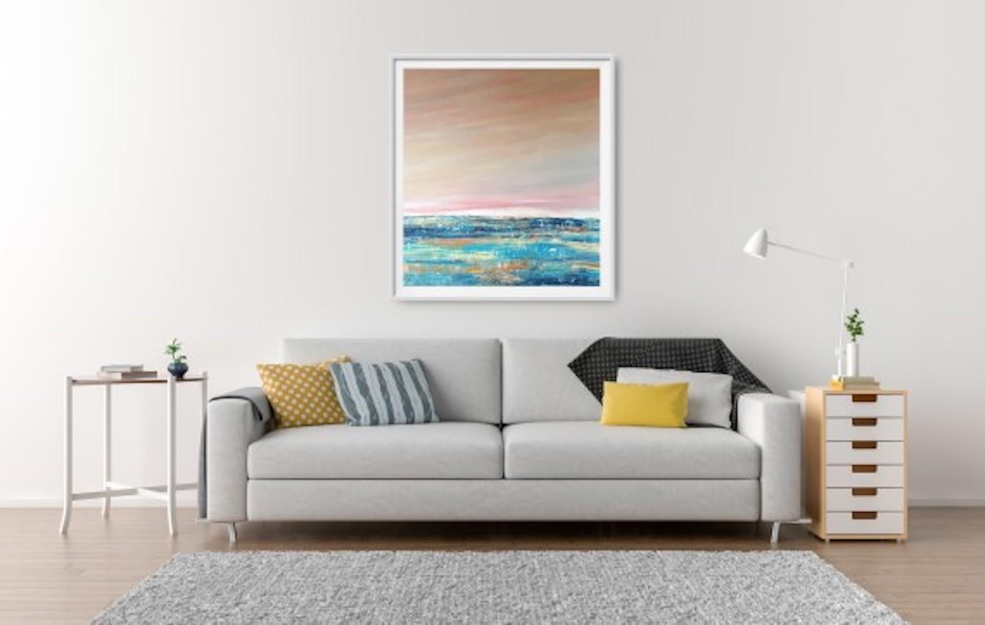 El cielo está vivo, Pixie Willoughby, Pintura original, Arte asequible, Paisaje marino en venta 6