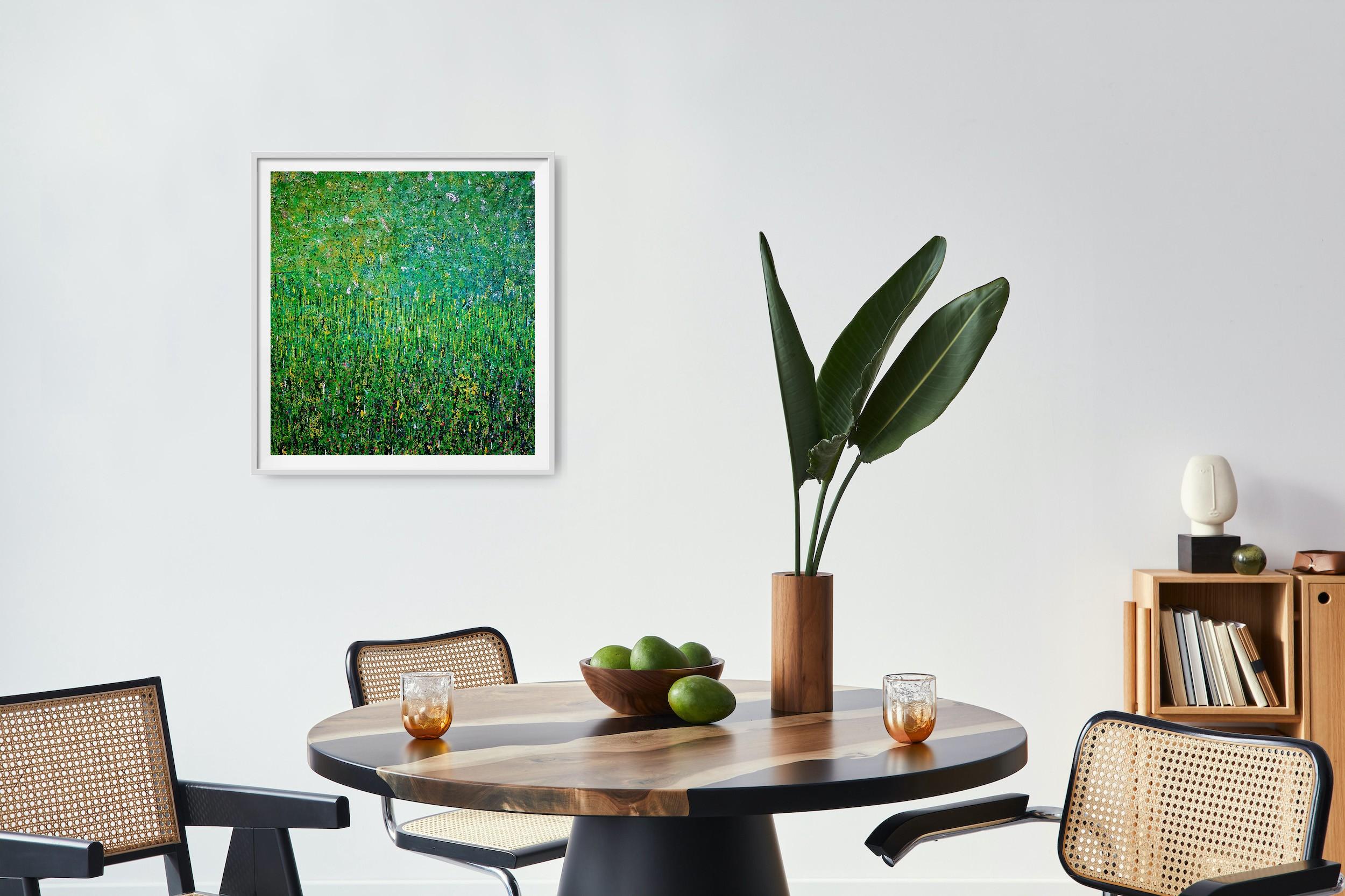 Verdant Dance, Originalgemälde, Landschaft, abstrakt, zeitgenössisch im Angebot 1
