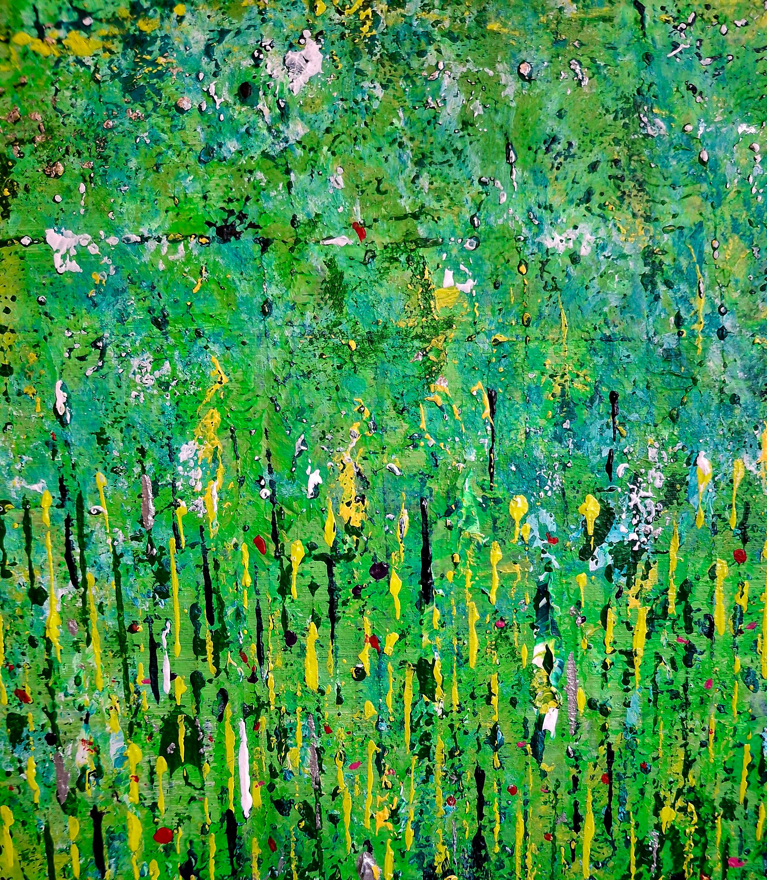 Verdant Dance, Originalgemälde, Landschaft, abstrakt, zeitgenössisch im Angebot 2