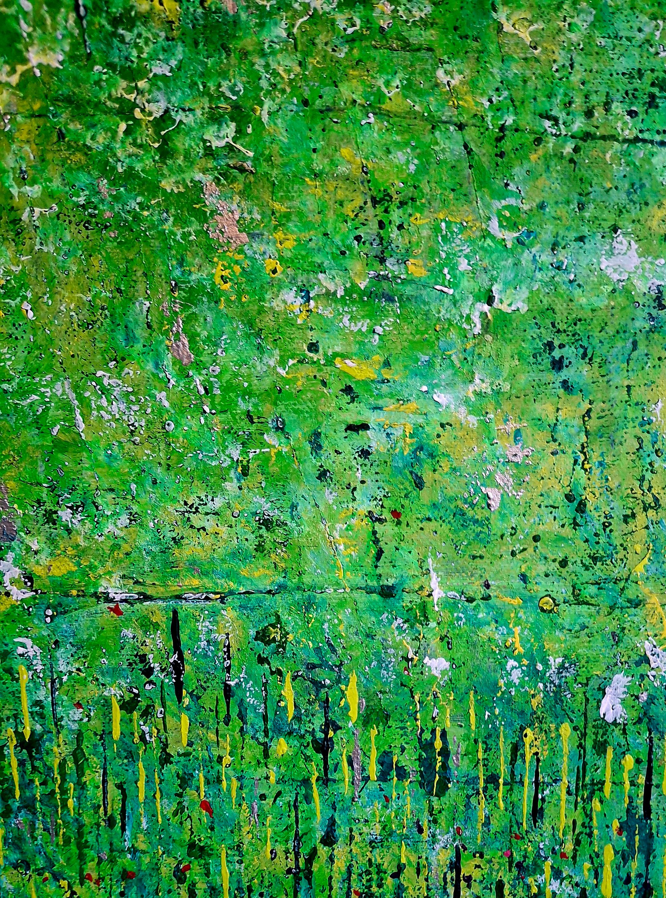 Verdant Dance, Originalgemälde, Landschaft, abstrakt, zeitgenössisch im Angebot 3