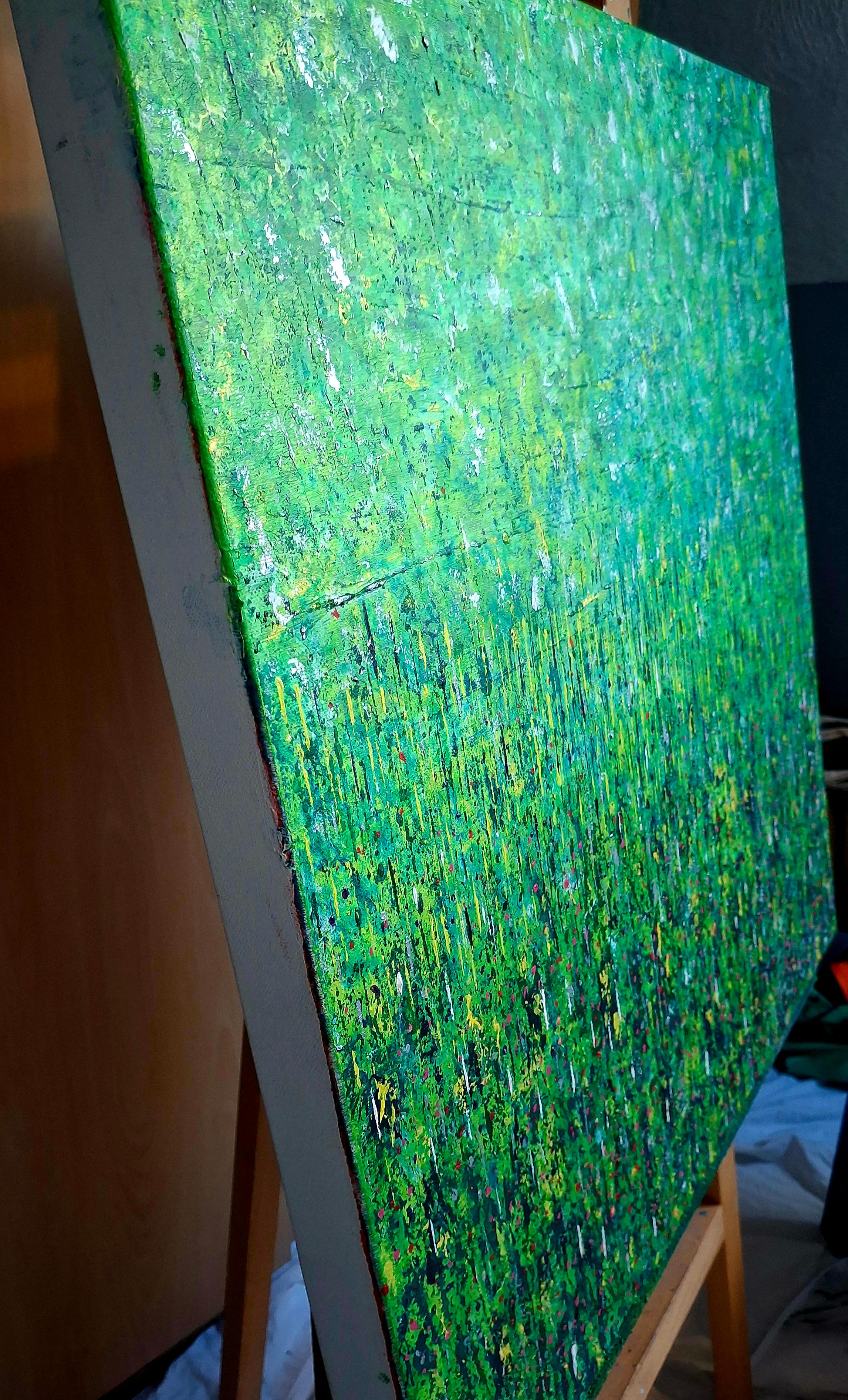 Verdant Dance, Originalgemälde, Landschaft, abstrakt, zeitgenössisch im Angebot 4