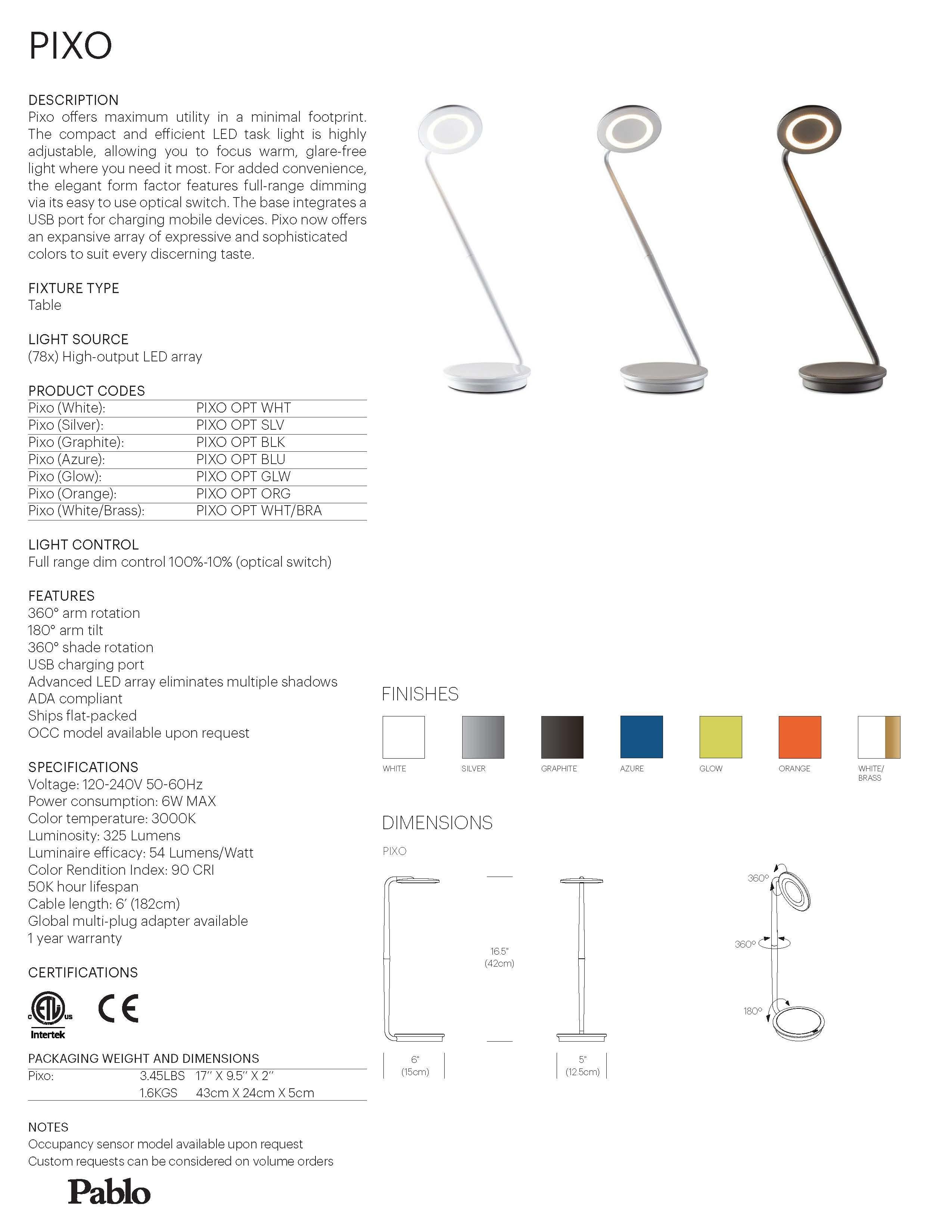Pixo Optische Tischlampe in Weiß von Pablo Designs im Angebot 4