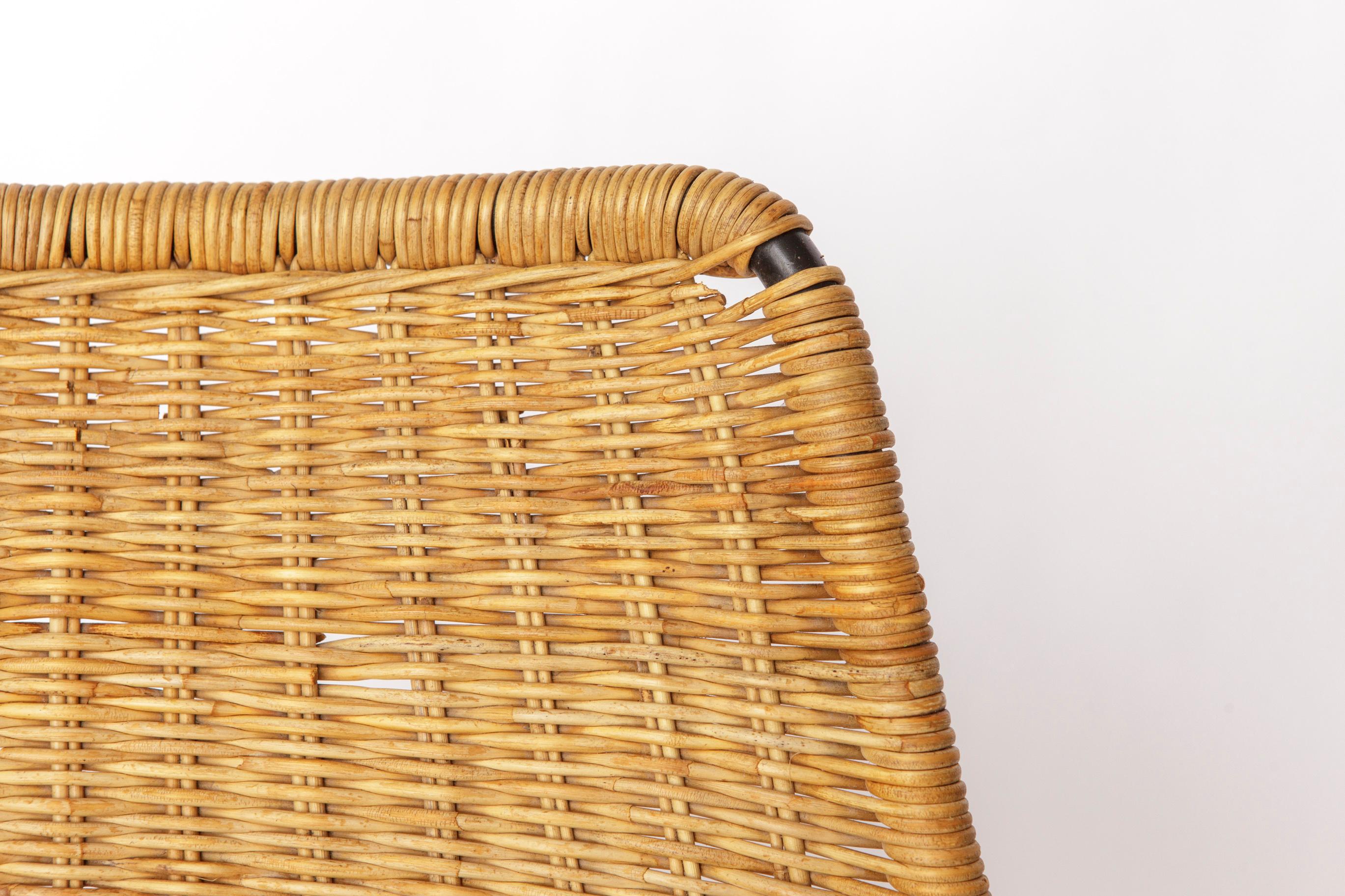 Pizzeria-Stuhl von Herbert Hirche für Wilde + Spieth, Deutschland, 1957 - Rattan (Moderne der Mitte des Jahrhunderts) im Angebot