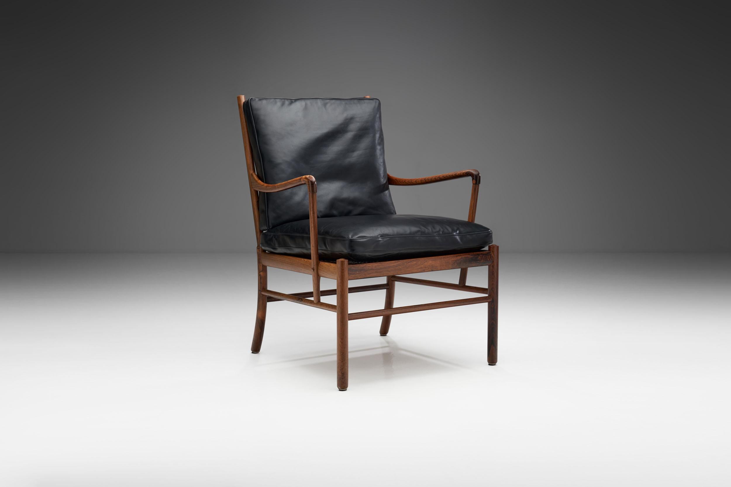 The Colonial chair is one of Danish designer, Ole Wanscher’s key designs, drawing influence from British and French colonial furniture from the 18th & 19th centuries. Wanscher disagreed with the modernist full-sail rejection of the past and