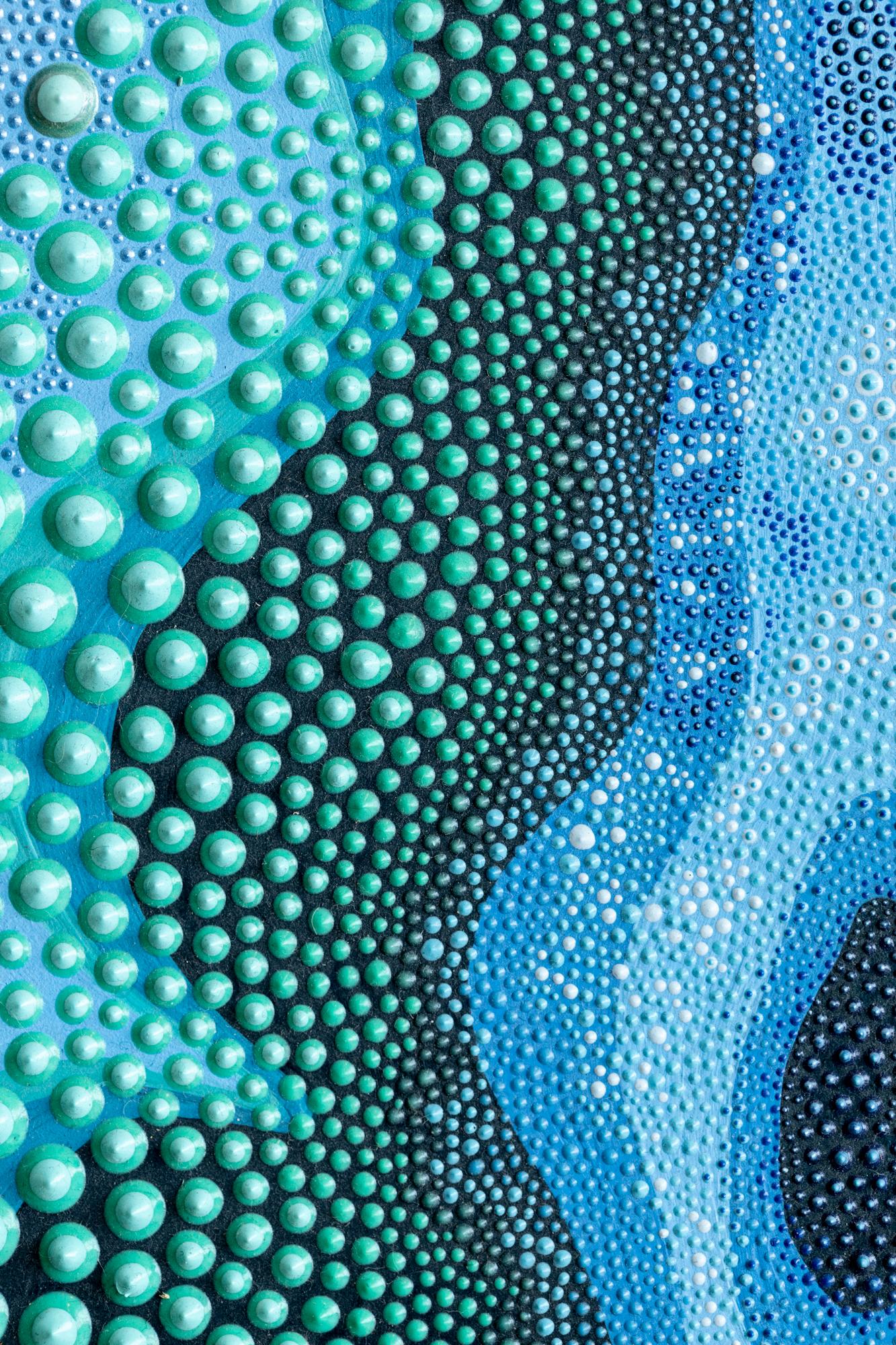 „Cultured Clam“ Aquatisch inspirierte, dimensionale Farbe auf Leinwand im Angebot 2