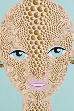 "Lizard Barbie" Barbie-inspired acrylic, dimensional paint