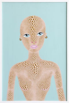 "Lizard Barbie" - Peinture acrylique d'inspiration Barbie