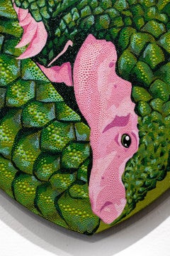Pangolino Valentino Acrylic Painting on Canvas, Contemporary Art