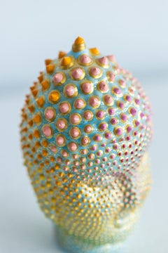 "Buddha Egg" Miniature, dimensional paint on aventurine glass