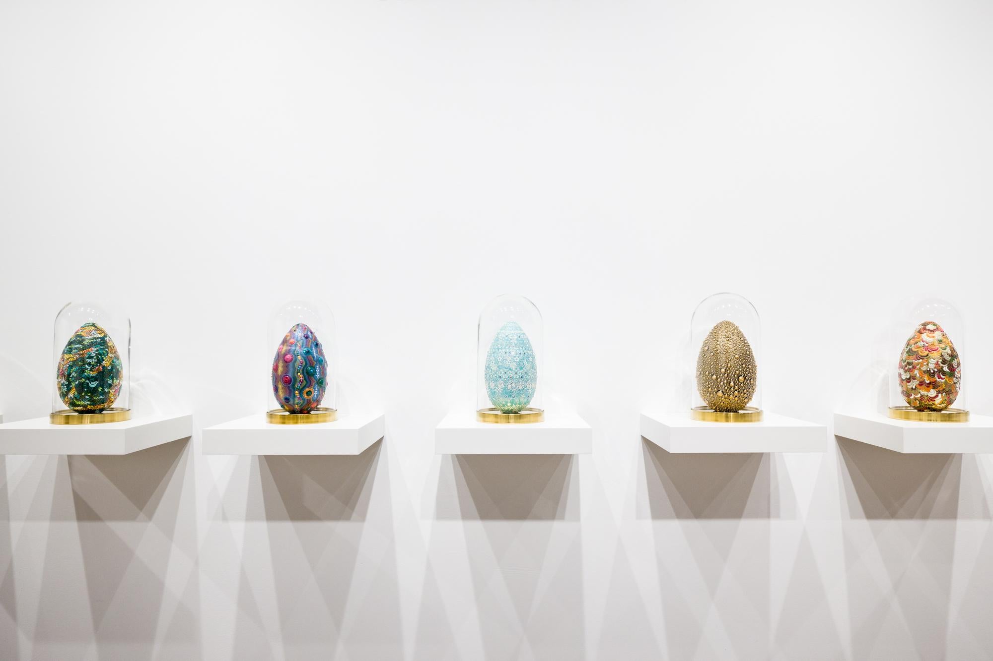 „Candy Urchin Egg“, Eimotiv, Muster, leuchtende Farben, Textur, dimensional im Angebot 8