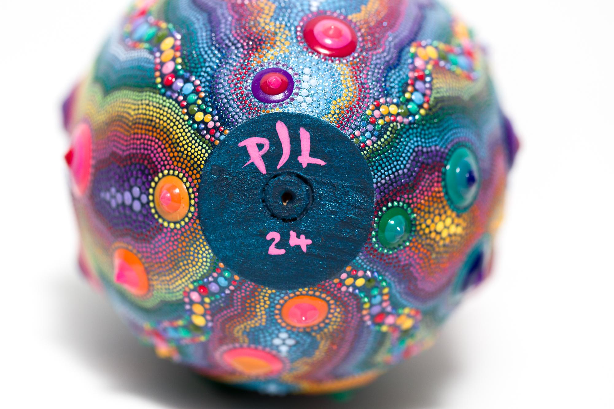 „Candy Urchin Egg“, Eimotiv, Muster, leuchtende Farben, Textur, dimensional im Angebot 4