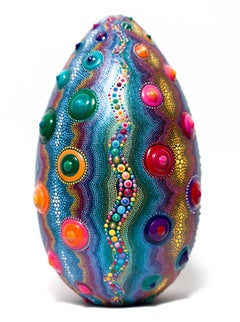 "Œuf en oursin candi", motif d'œuf, motifs, couleurs vives, texture, dimensionnel