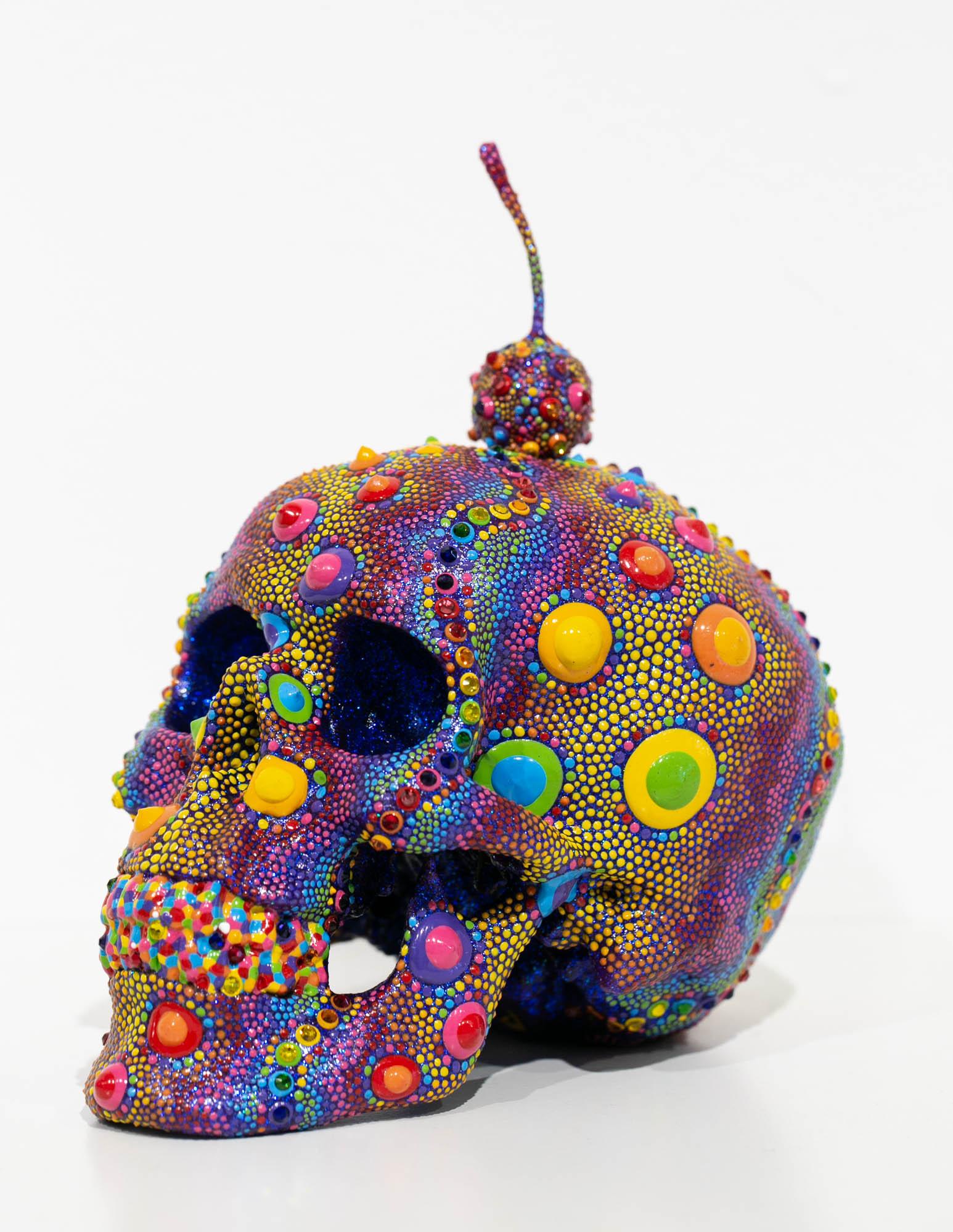 Candy Urchin Skull - Sculpture by PJ Linden