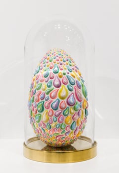 "Cereal Milk Egg", Egg Motif, Pattern, Texture, Pastel Colors Dimensional Paint