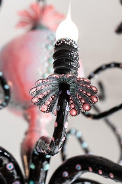 "Cotton Candy Octopus Chandelier" Peinture Dimensionnelle sur Lustre Personnalisé