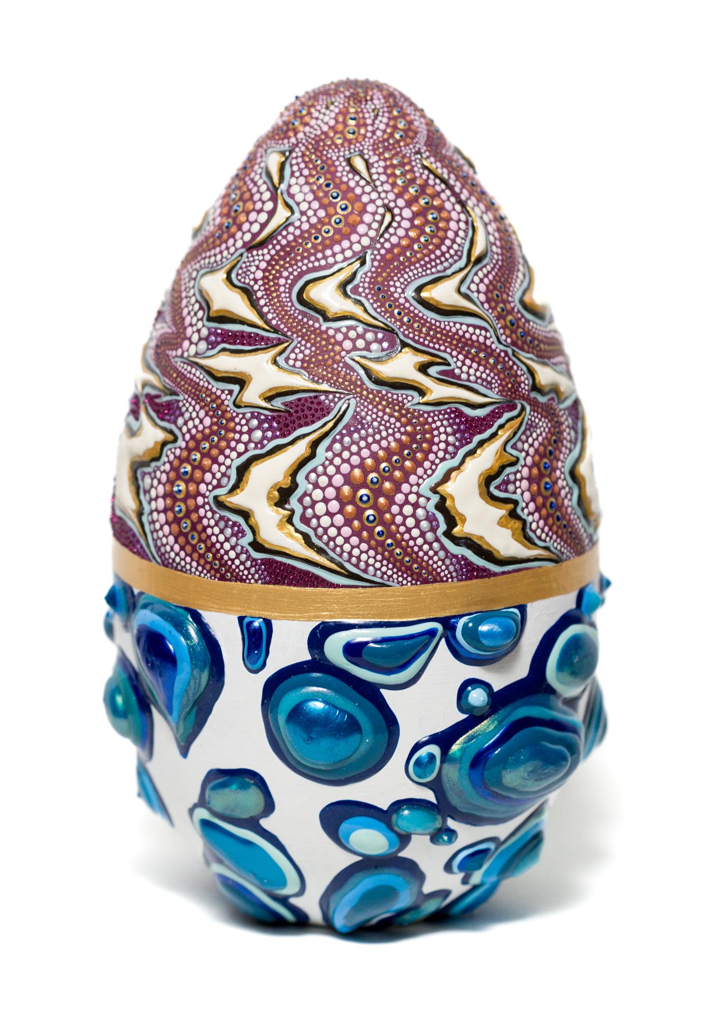 "Dries Van Notegg", Egg, Designer Brand, Pattern Design, Dimensional Paint - Sculpture by PJ Linden