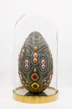 "Lodum Boa Egg", Snake Pattern Design, Dimensional paint, symmetry