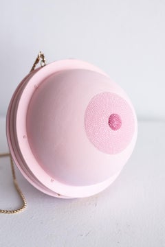 "Nipple Ball" Dimensional paint, Swarovski crystals on wood