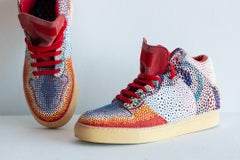 "Petroleum Bubble Sunsets" Custom ALIFE sneakers, Abstract dimensional paint