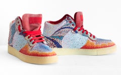 "Petroleum Bubble Sunsets" Custom ALIFE sneakers, Abstract dimensional paint