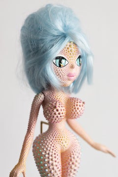 "Vladonna" Barbie-inspired, acrylic, dimensional paint on carved wood