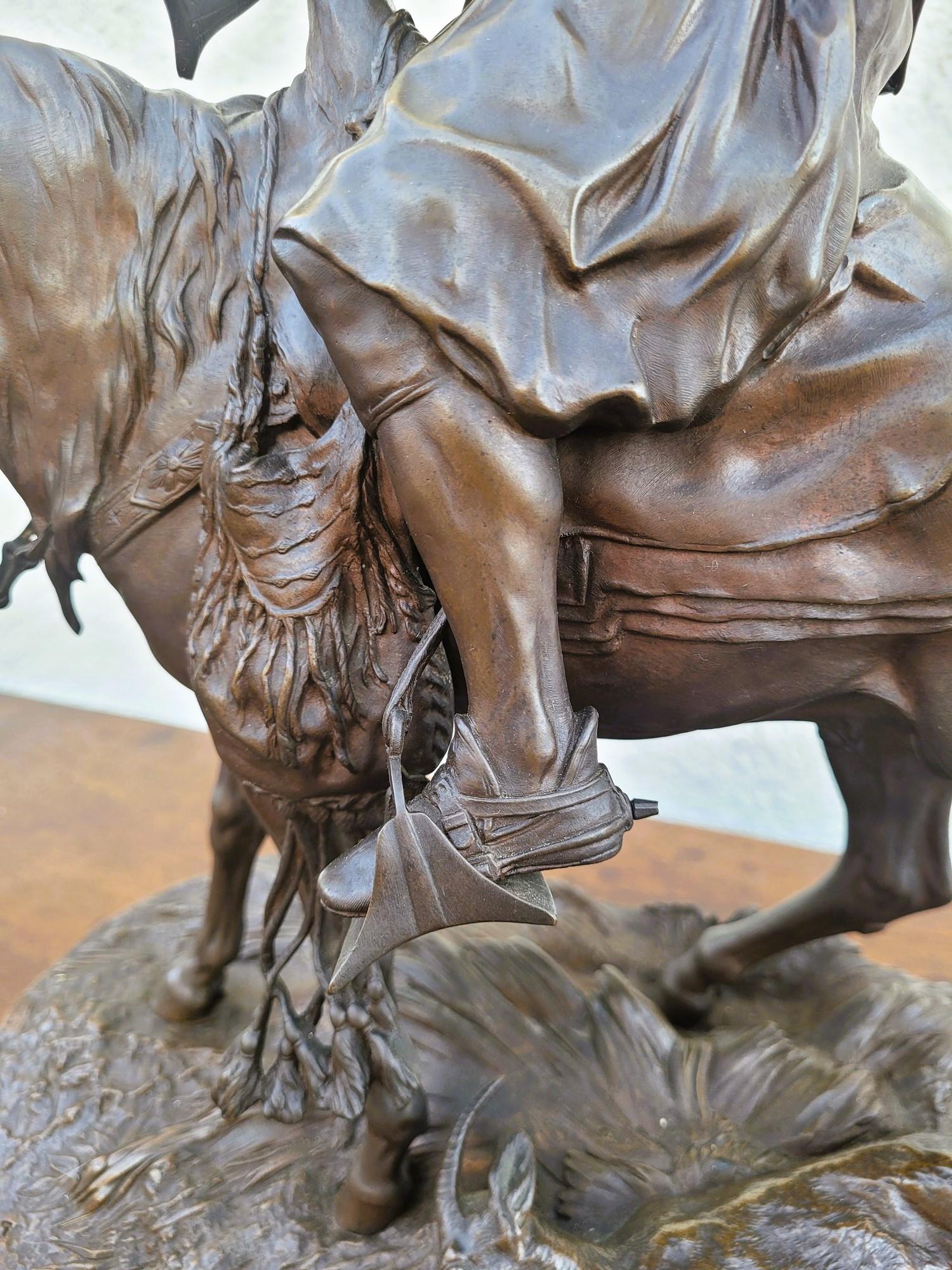 Pj Mêne, Cacciatore africano, bronzo firmato, XIX secolo in vendita 4