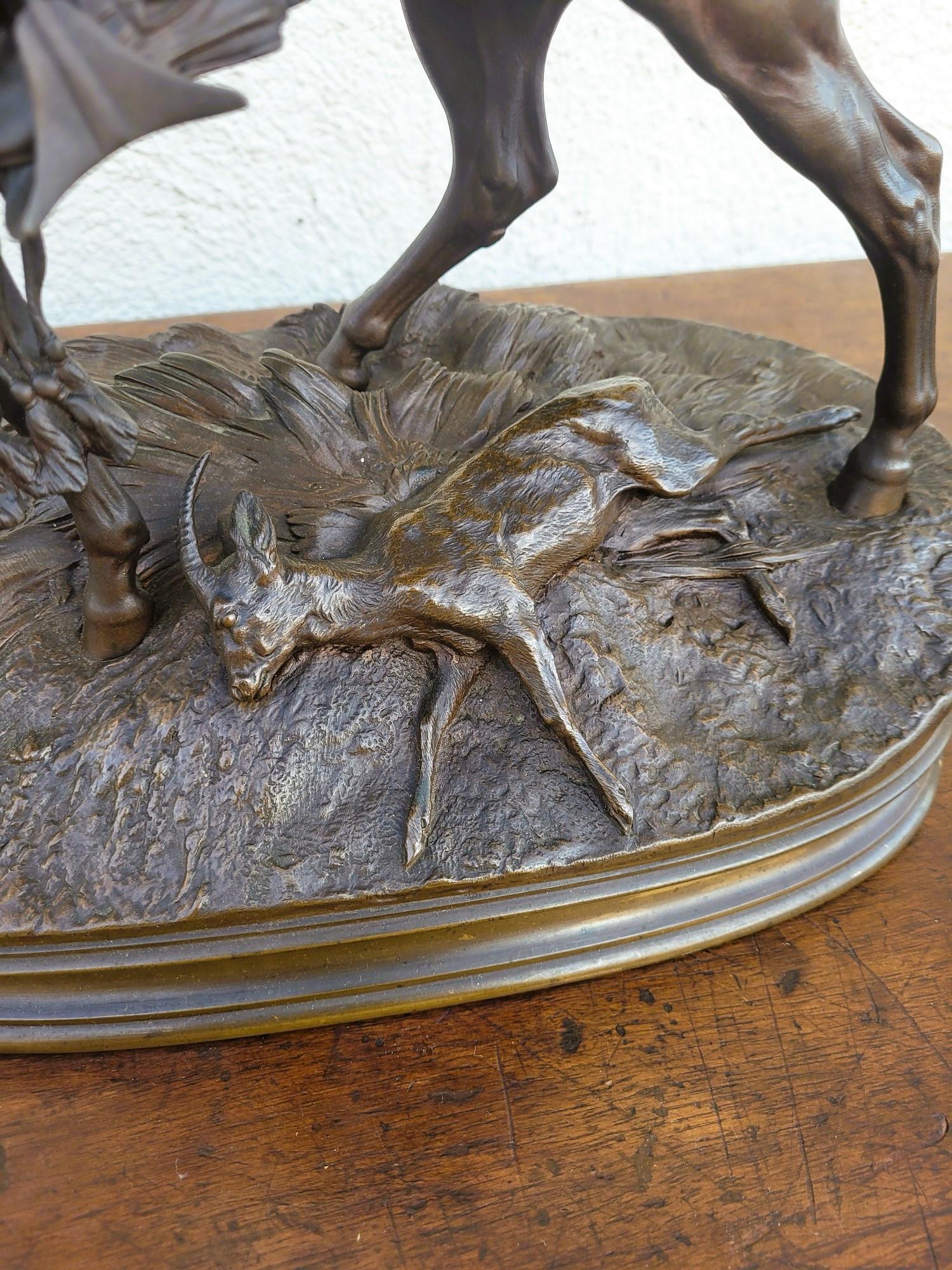 Pj Mêne, Cacciatore africano, bronzo firmato, XIX secolo in vendita 2