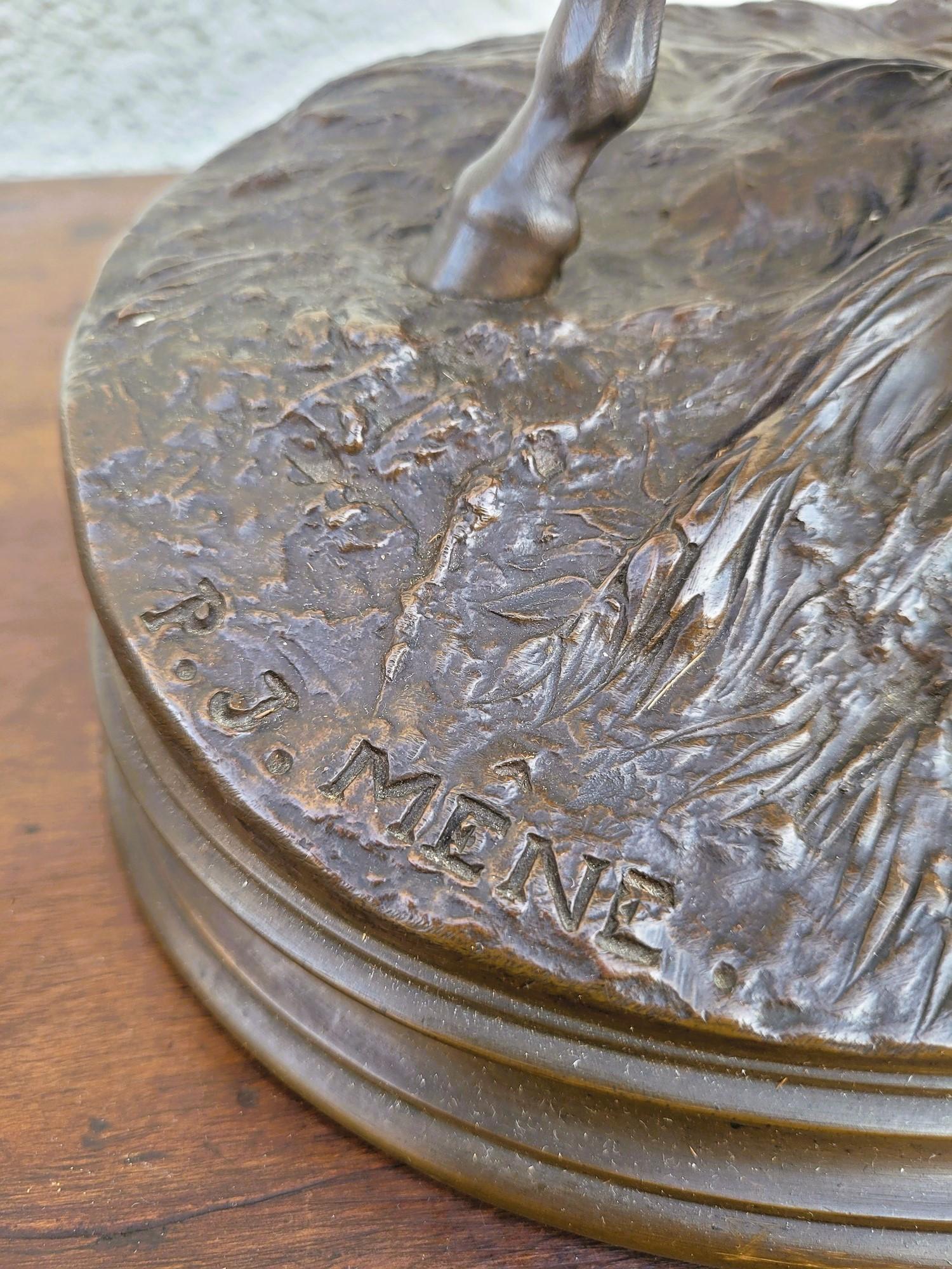 Pj Mêne, Cacciatore africano, bronzo firmato, XIX secolo in vendita 3
