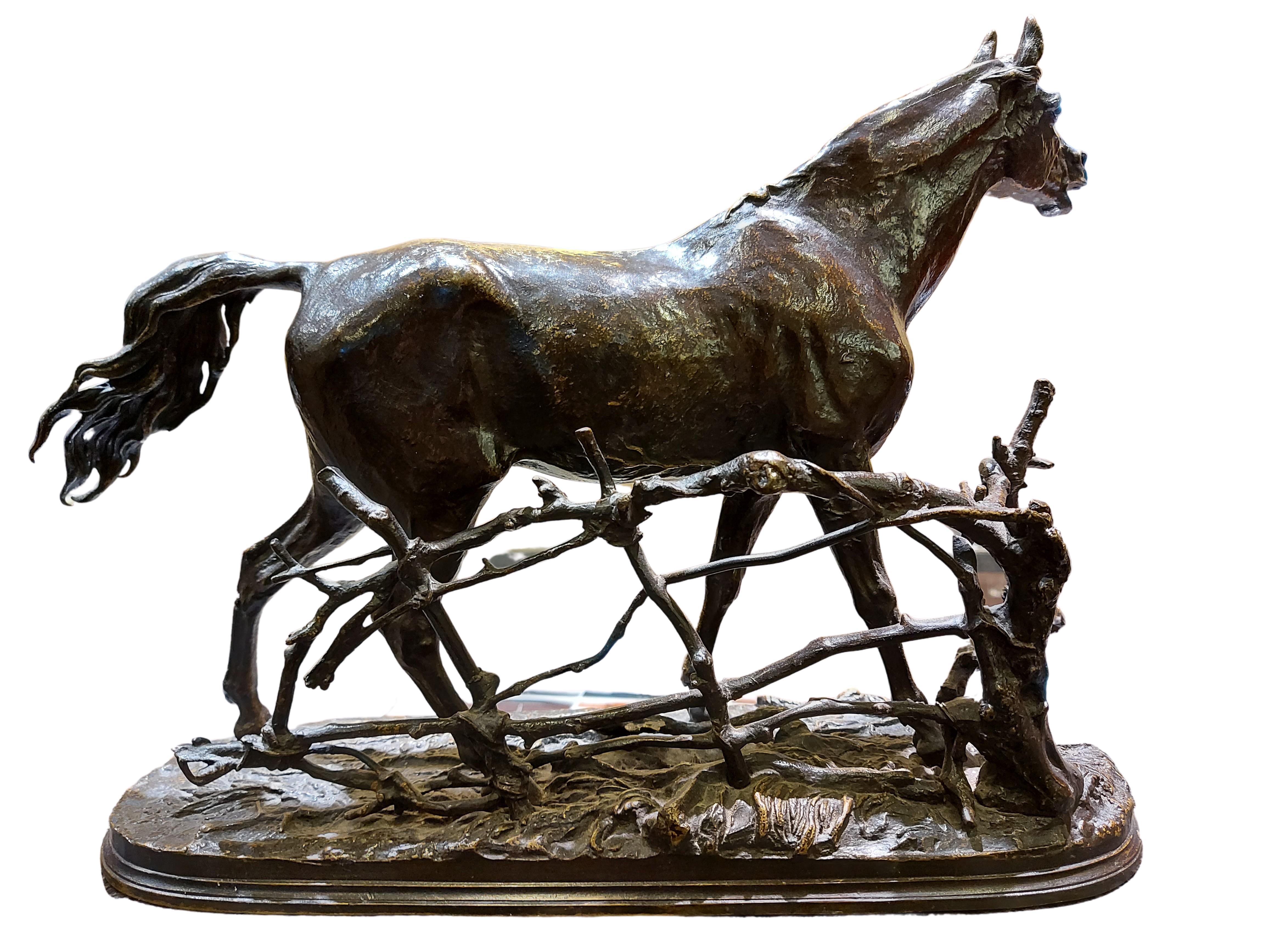 P.J. Mêne, Bronze Figure Cheval Djinn Etalon Barbe, Français Fin 19ème siècle Excellent état - En vente à Antwerp, BE