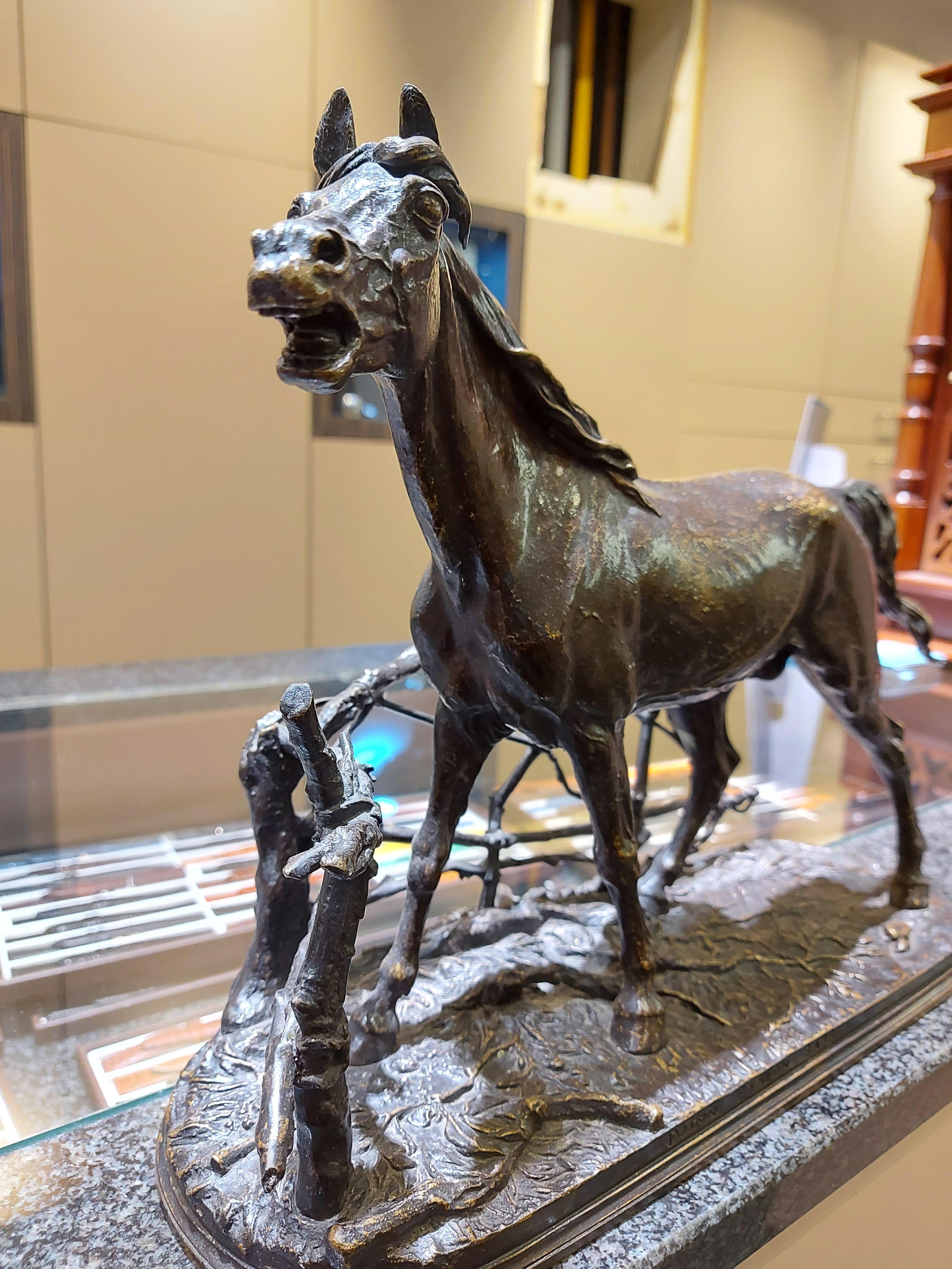 P.J. Mêne, Bronze Pferd Figur Dschinn Etalon Barbe, Französisch Ende des 19. im Angebot 2
