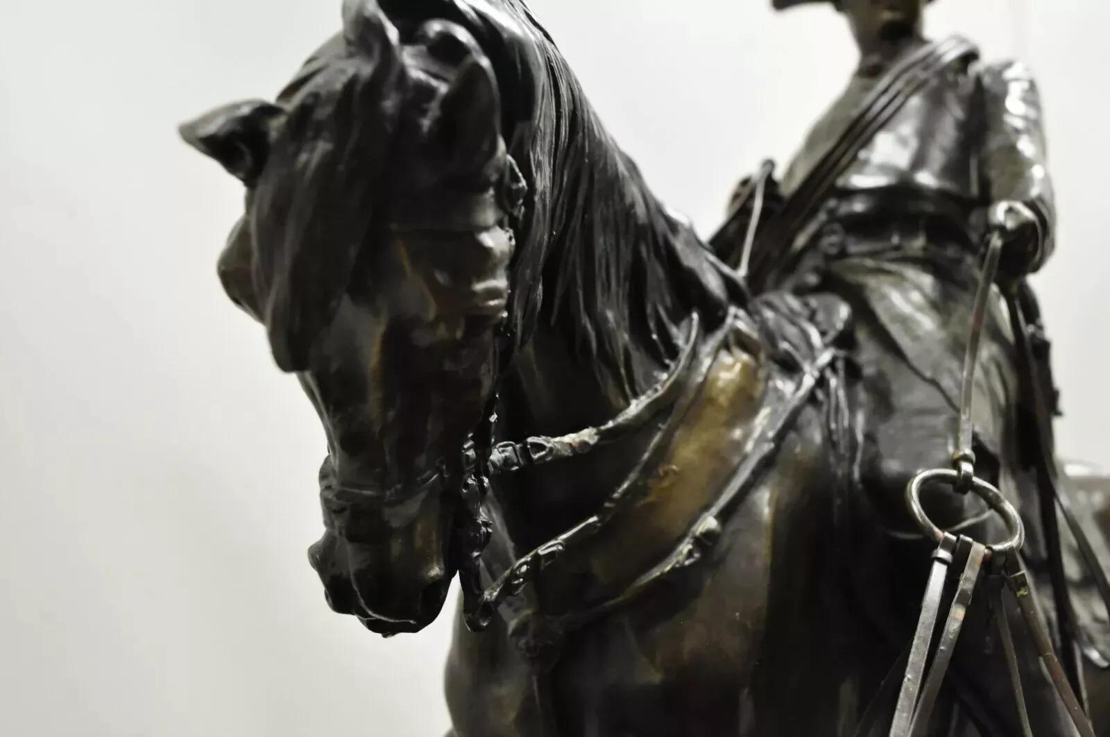P.J. Mene The Hunt Scene Large Bronze Sculpture Pierre Jules Statue Horse Dogs en Bueno estado para la venta en Philadelphia, PA