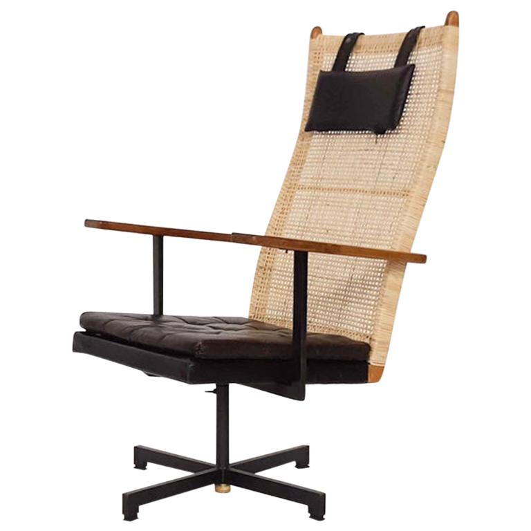 P.J. Muntendam for Gebr. Jonker Rattan Lounge Chair, the Netherlands, 1950s