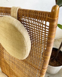 PJ Muntendam for Jonkers Mid Century Wicker Rattan Highback Chair