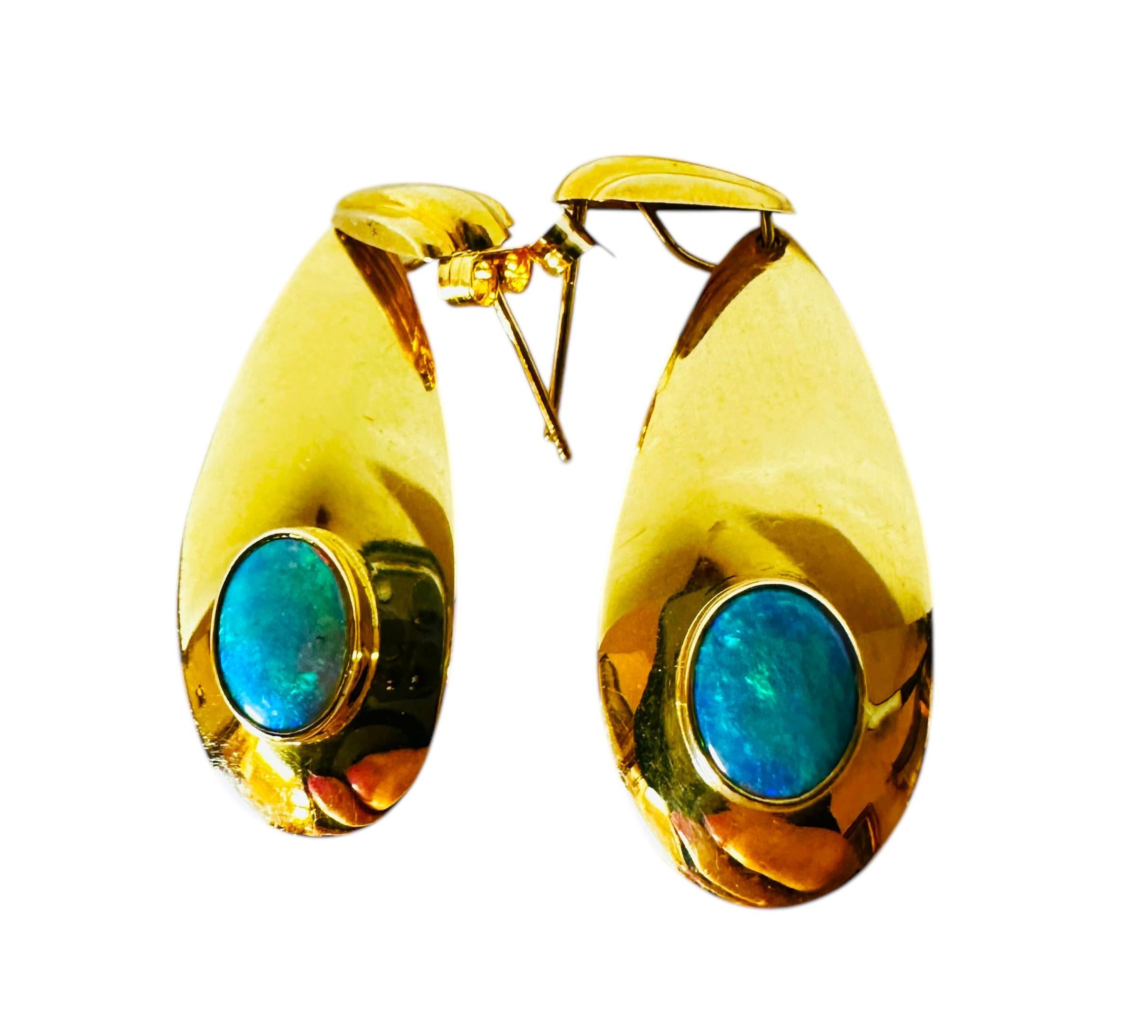 PJ Rosen 14k Yellow Gold 2 Carat Opal Teardrop Earrings - Artist Stamped 3