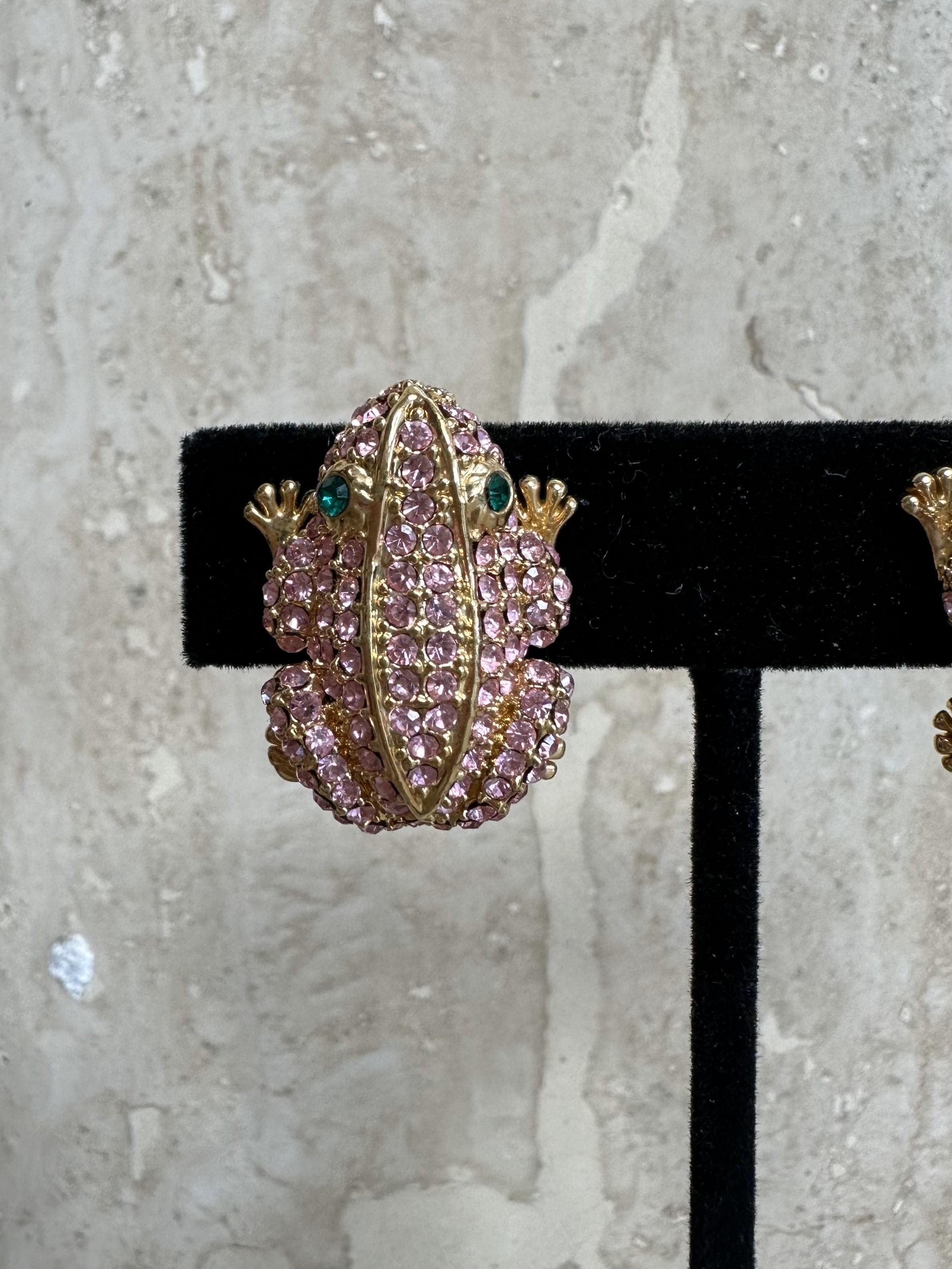 Regency Vintage Boho PJM Frog Earrings For Sale