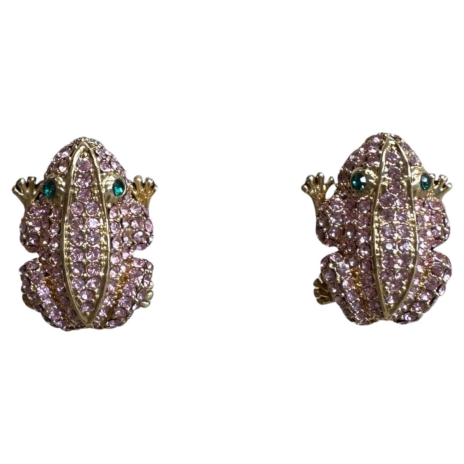 Vintage Boho PJM Frog Earrings For Sale