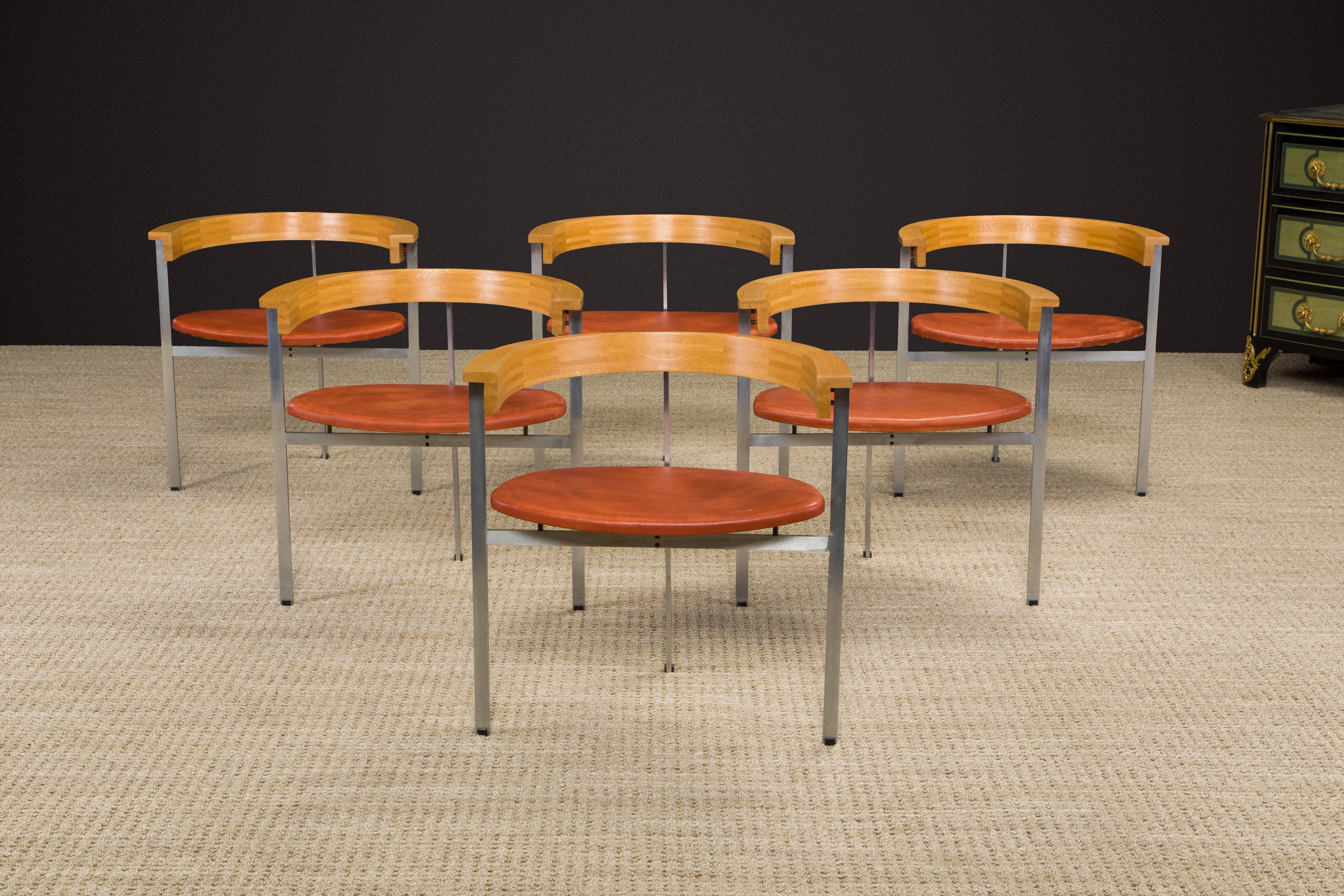 We often acquire incredible collectors pieces and once in a blue moon we can safely say we have a 'best in class' piece. This fine collector's set of six (6) original 'PK-11' armchairs by Poul Kjærholm for E. Kold Christensen are the best we've seen