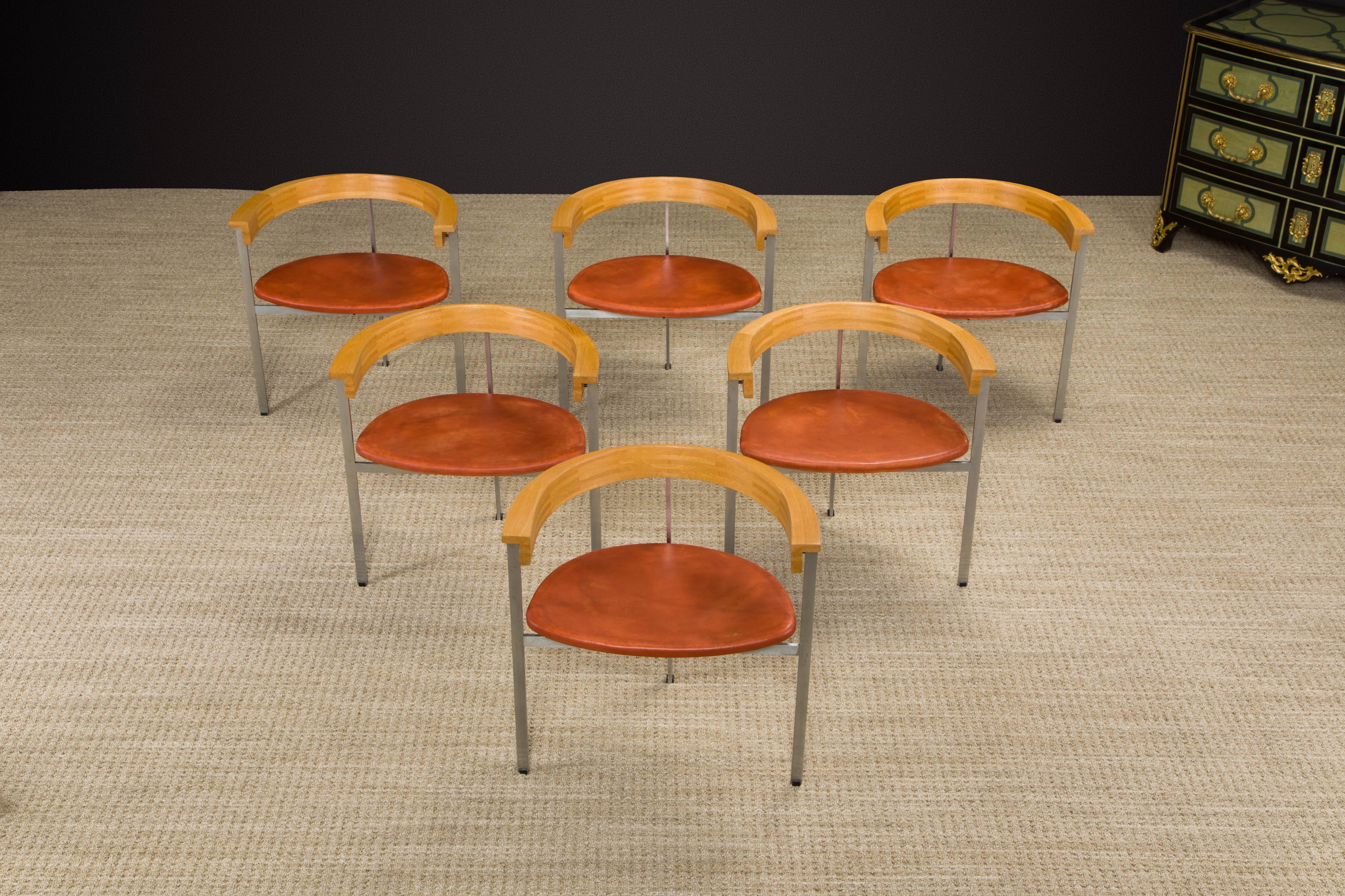 Mid-Century Modern 'PK-11' Armchairs by Poul Kjærholm for EKC, Set of Six, Denmark c. 1957, Signed For Sale